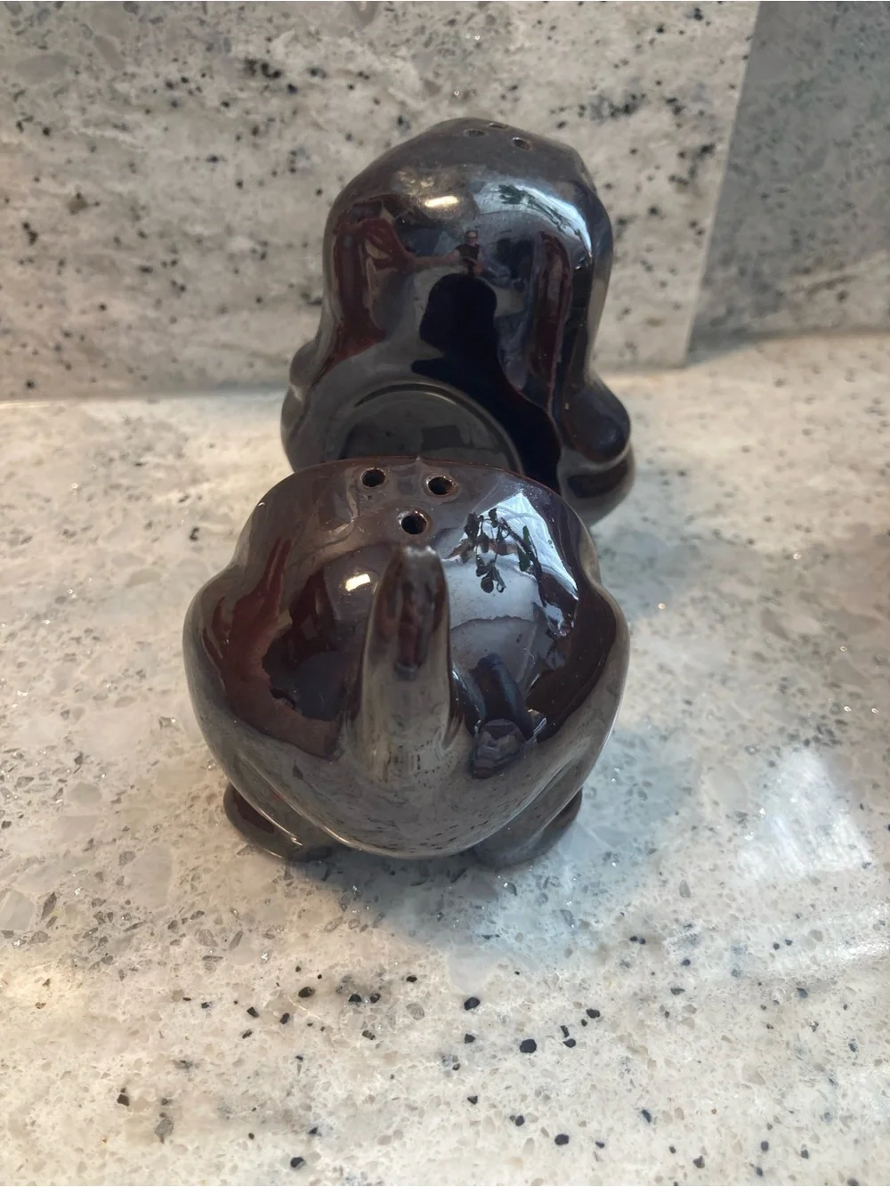 Ceramic Dachshund Salt and Pepper Shaker Set - Brown